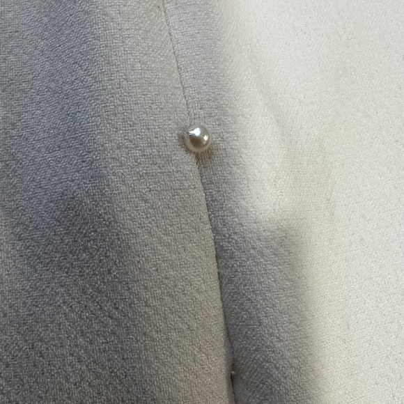 NWT Pearl By Lela Rose Women’s Cream Wide Leg Pants with Contrast Zipper Pleat - Picture 8 of 8